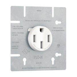 NEMA 14-50R Range Receptacle 50 Amp 125/250V 3P4W Power Outlet, White