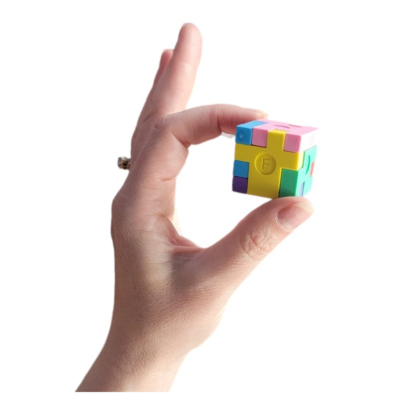 Colorful 1.125 Inch Puzzle Cube Erasers (12 Pack) 1.125". Fidget