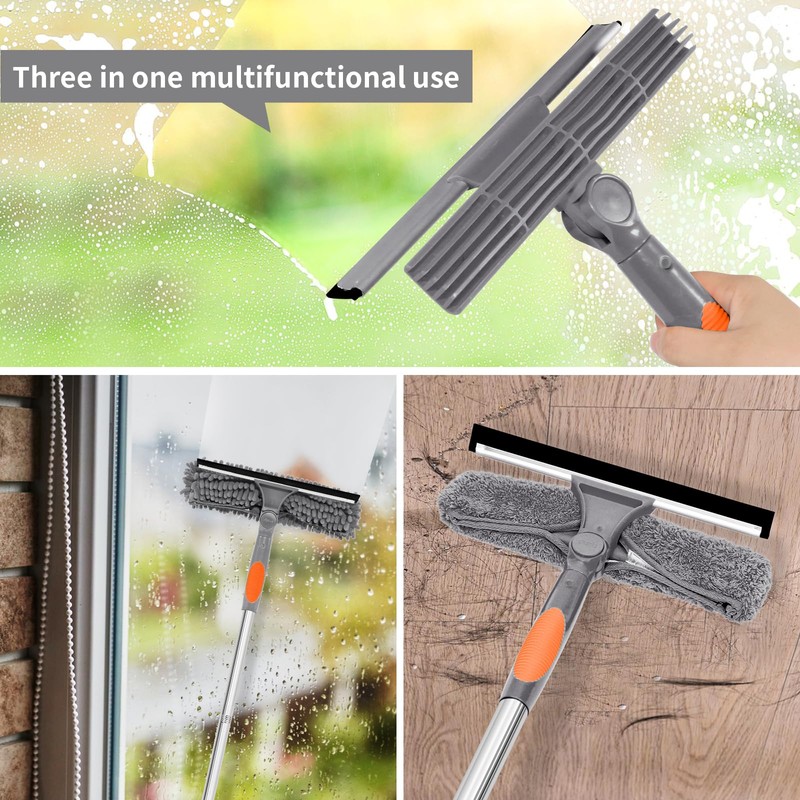 Professional 72'' Window Squeegee Cleaning Washing Tool/Kit with Extension Pole,