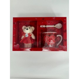 Unbranded Best Gift Set For Valentines Day Bear With Mug ‘TE AMO“ Gift Set Mug With Spoon