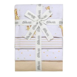 4 Pack Flannel Receiving Blankets for Baby, 30 in. x 30 in., Giraffe Tan Prints