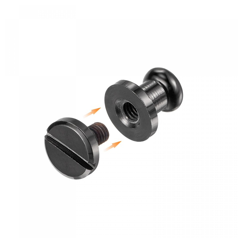 sourcing map 5 Set 6mm Solid Brass Round Head Stud