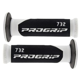 Progrip 732 Motorcycle Scooter Handlebar Grips Rubber Grip 2 Pieces 1 x 22 mm + 1 x 24-25 mm (7/8 1 Inch) Includes Area1 Sticker (Black + White)