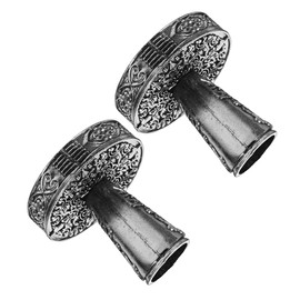 CAXUSD 2pcs Vintage Metal Fountain Pen Holder Round Desktop Stand with Intricate Design for Quill Dip Pens Sturdy Construction for Office Supplies and Home Decor