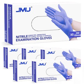 JMU XS Nitrile Gloves, Case of 1200, Powder-Free and Latex-Free Disposable Medical Exam Gloves