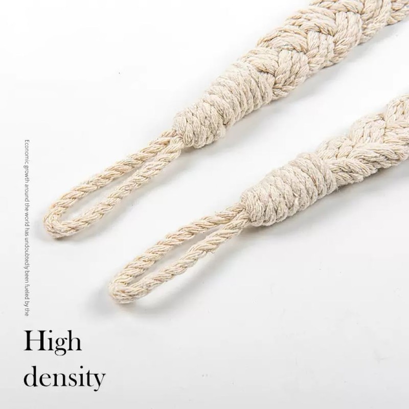 2 Pcs Natural Cotton Rope Curtain Tiebacks Handmade Braided Curtain