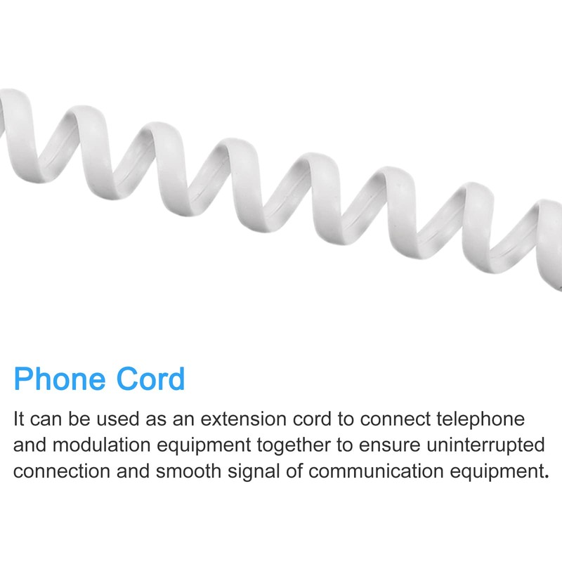sourcing map Telephone Handgerät Kabel 4P4C 22.97Ft Coiled Cable for
