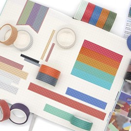 White Tape Decorative Stickers - 1 Roll of 15 mm Wide Adhesive Paper Masking Tapes for School Supplies, Party Theme DIY Decor, Gift Box Decoration Arts and Crafts Tape