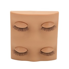 Lash Mannequin Head 2 Pairs Removable Replacement Eyes 3D Simulation Eyelash Extension Practice Face for Makeup Light Brown