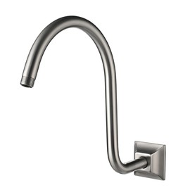 SEABEFORE Shower Arm 13 Inch Shower Extension Arm Brushed Nickel S Shaped Shower Head Riser Pipe Gooseneck Shower Head Extension with Unique Flange, Standard 1/2" Connection