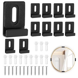 12 Pcs Metal Mirror Holder Clips, Upgraded Wide Channel Mirror Hanging, Heavy Duty Mirror Holders for Wall Mounting, Frameless Mirror Mounting Hardware, Mirror Hangers Retainer with Screw Fit 1/4"
