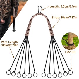 TOBWOLF Game Carrier with 12 Drops Slip Ring, Duck Lanyard Carrier, Hunting Strap for Dove Bird, Metal Loop Goose Hanger Neck Style, Hunting Game Waterfowl Tote Paracord