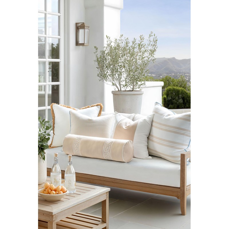 Hofdeco Premium Coastal Hampton Patio Indoor Outdoor Throw Pillow Cover