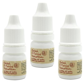 Ear Piercing Cosmetic 3 x 5 ml Bottle Safe Cleaning and Care with Arnica, Camile and Panthenol After Piercing Lotion