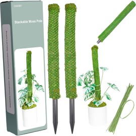 2pack 48inch Handmade Big Mesh Moss Pole for Plants Monstera Stackable Real Forest Tall Mesh Moss Pole Stakes for Climbing Plants Support Connectable for Height Extension