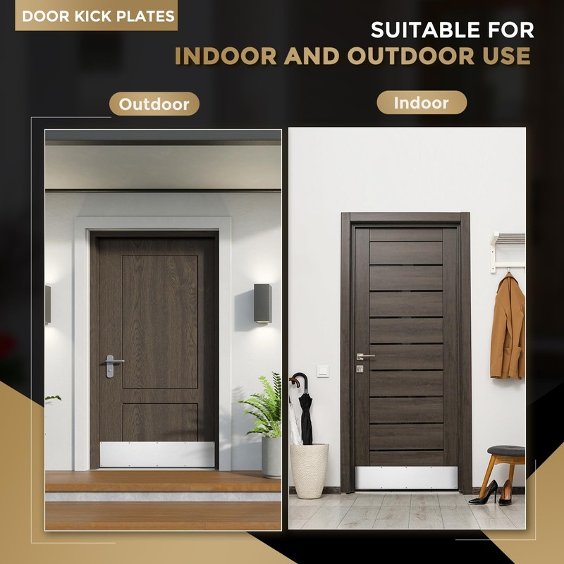 uxcell 2pcs Door Kick Plate, 6 x 28 Inches Anodized