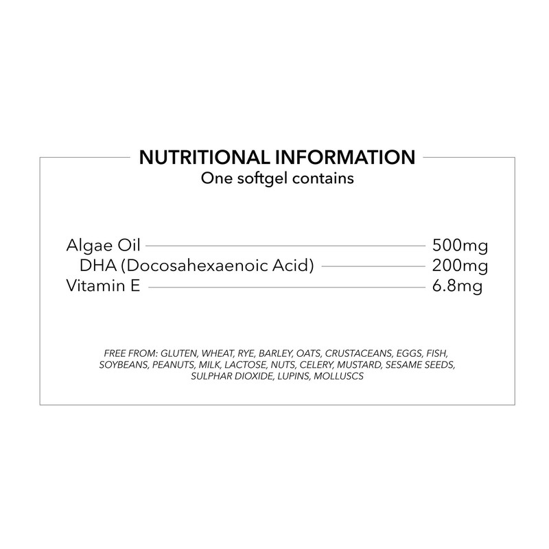 Transforme Vegan Omega 3 Algae Oil with Vitamin E, 60