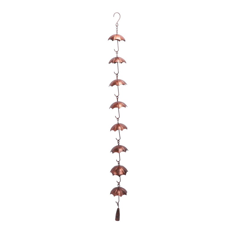 Umbrella Rain Chain Set, 3.28ft Copper Plated Rain Chain for