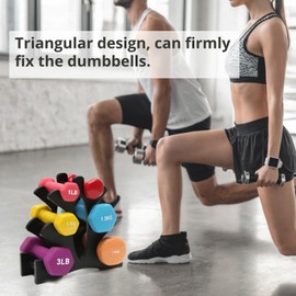 QANYEGN 3 Tier Dumbbell Rack, Dumbbell Rack Stand, Only Dumbbell Weight Rack, Dumbbell Rack Stand for Home, Office and Gym Fitness Accessory