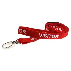 Identity-Plus: Red Pre-Printed Visitor Lanyard (10)