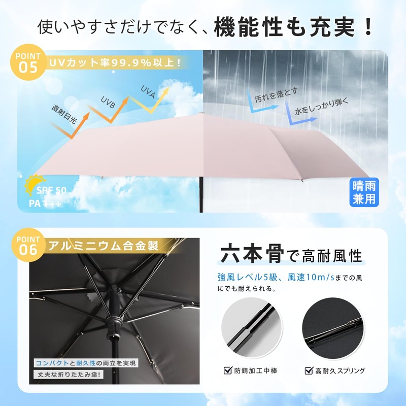 シシベラ 折りたたみ傘 199g 日傘 uvカット 100 遮光 折り畳み ワンタッチ自動開閉 丈夫