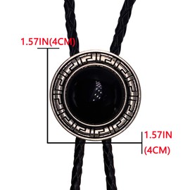 XGALABA Vintage Western Cowboy Black Stone Celtic circle Bolo tie For Men