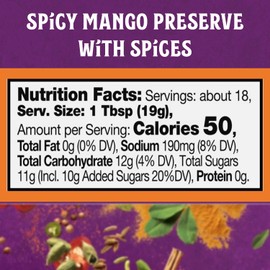 Patak’s Hot Mango Chutney - Sweet & Spicy Mango Chutney with Paprika & Red Chile - Vegan & Gluten-Free - Perfect for Meats, Cheese Platters & Veggie Dips - 12 oz (Pack of 2)