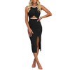 oten Cutout Dresses for Women Sleeveless Bodycon High Slit Ribbed