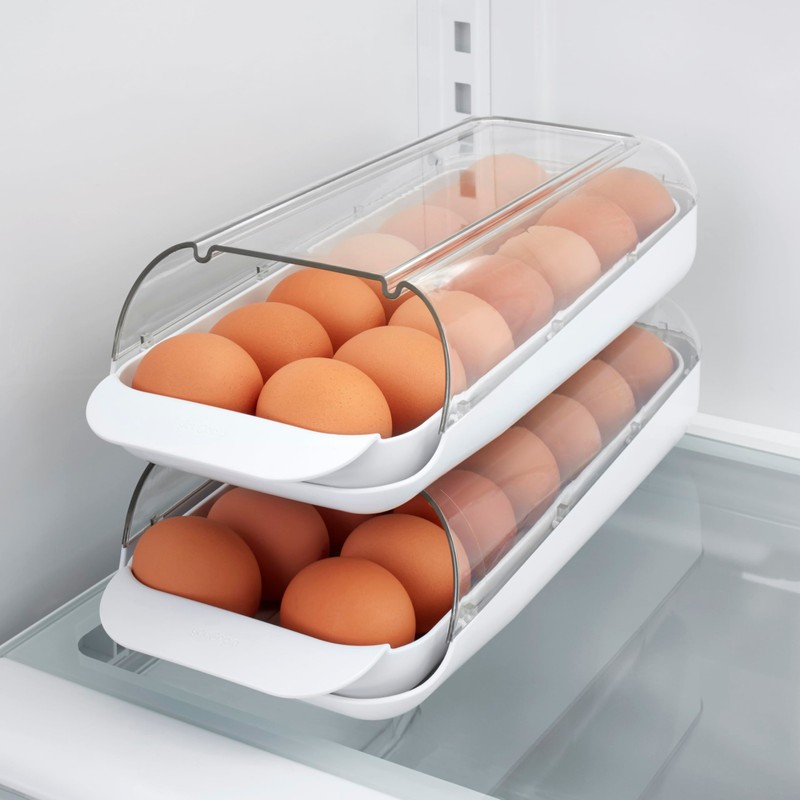 YouCopia FridgeView Rolling Egg Holder, BPA-Free Stackable Eggs Organizer with