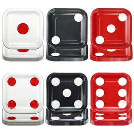 APUXXJUPA Set di 60 piatti a tema dadi da casinò, design a cubi, per la decorazione di feste a tema casinò