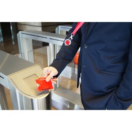 Retractable Badge Holder, Safety Breakaway Lanyard, and Rigid ID Card Holder Set (Red)