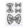 4 x 'Scottish Tartan Bow Tie' Temporary Tattoos - Water