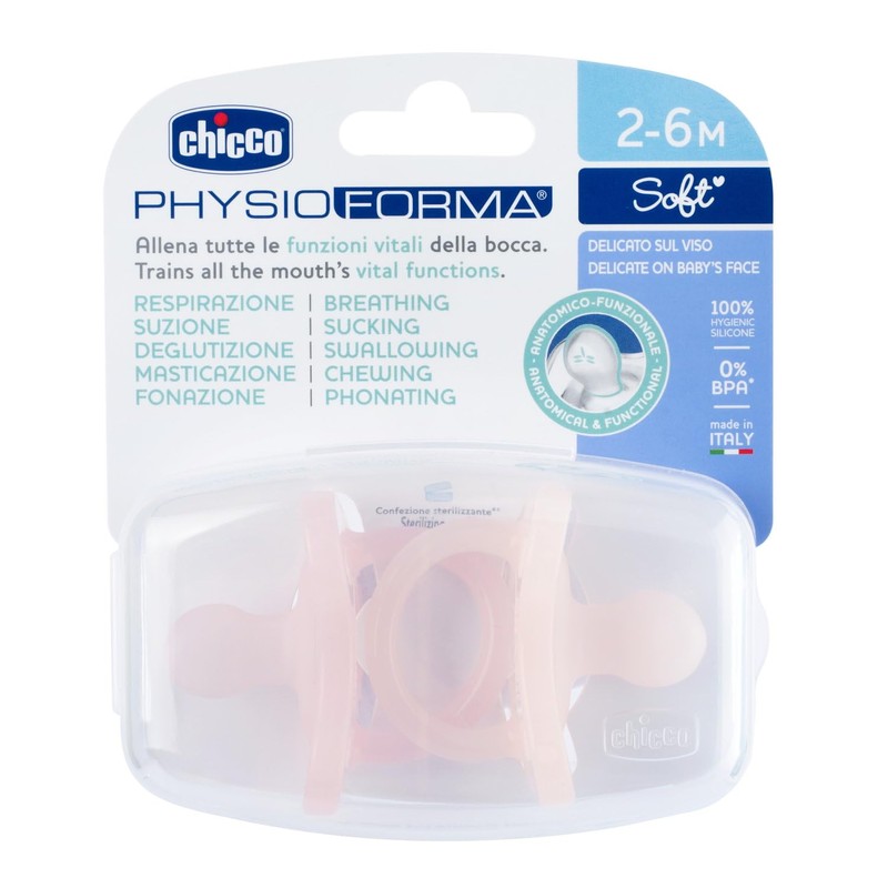Chicco PhysioForma Pacifier Set 0-6 Months for Girls, Set of