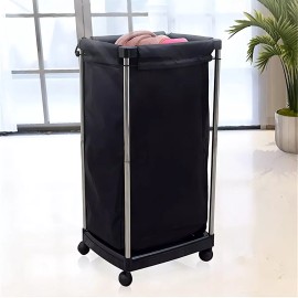 TOBEAUTY Cesta Para Ropa Sucia Carrito Cesto Spa Estetica Barberia Color Negro Bslbt001
