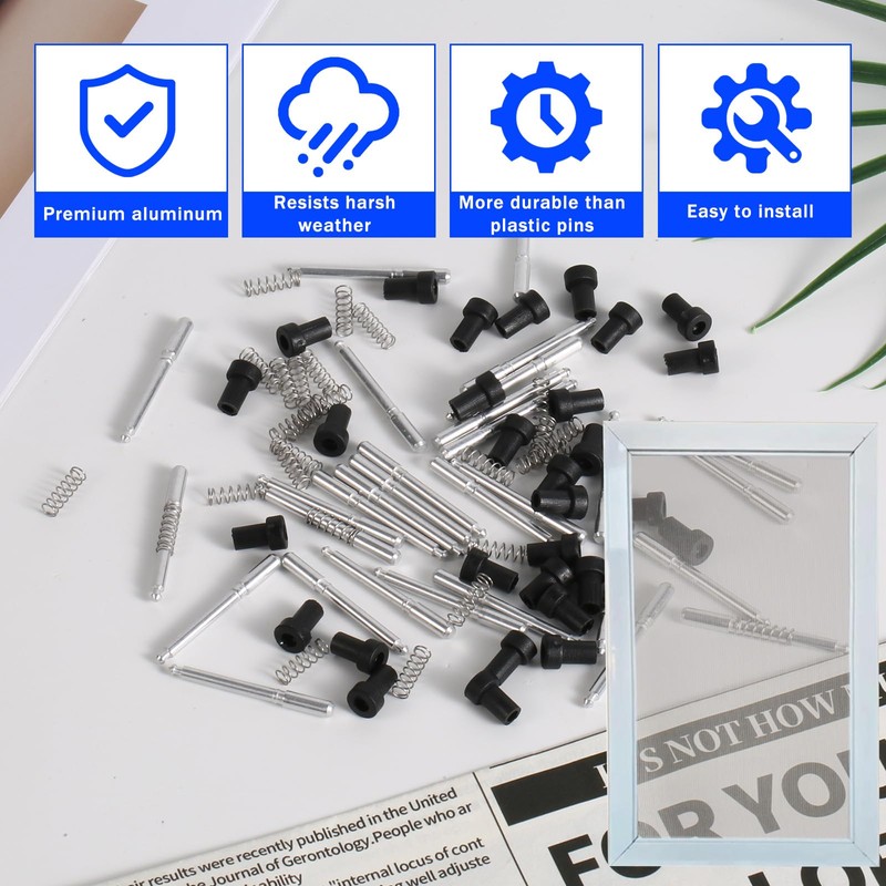 50pcs Window Screen Plunger Pins, 5/32" x 1-1/2" Aluminum Alloy