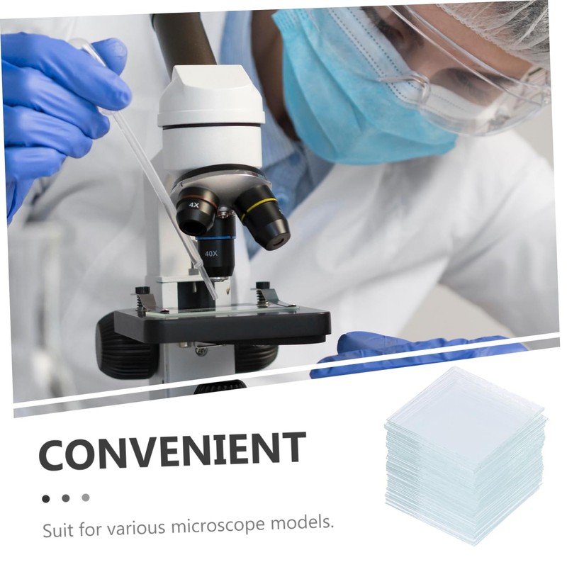 NAMOARLY 500Pcs Microscope Slides and Square Cover Glasses Cover Slips