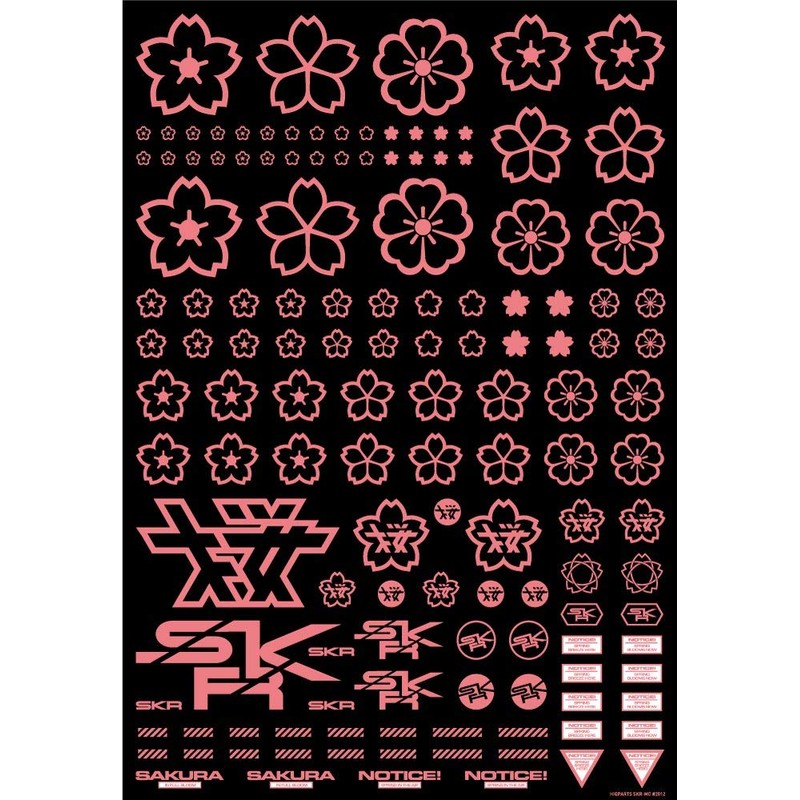 Haikyu Parts SKR-MC-PIN Cherry Blossom Decal, Pink, 1 Piece, Plastic