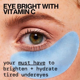 Pacifica Beauty Eye Bright Vitamin C Spot Serum Mask, Under Eye Patches, Brightening, Moisturizing, Plumping for all Skin Types, Plant-Based, Vegan + Cruelty Free, Blue, 4 Count