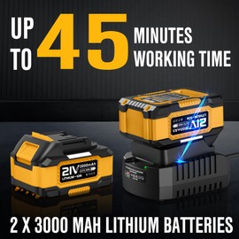 EWORK Cordless Leaf Blower and Hedge Trimmer Combo with 2 x 3.0Ah Batteries, Fast Charger, Electric Leaf Blowers for Lawn Care, 2-in-1 Electric Shrub/Bush Trimmer & Grass Shears