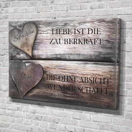 Individual Canvas Love is the Magic Power with Own Name Gift for Lovers Valentine's Day Decoration Gift Idea Home Decoration Canvas Picture Lovers with Individual Name