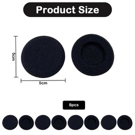 8 PCSHeadphone Earpads,Replacement Earpad Foam Sponge Cover，Ear Pads Replacement Foam Cushions Headset Covers Headphone Pads Foam Replacement Headphone Pads for Most Standard Size Office Headsets