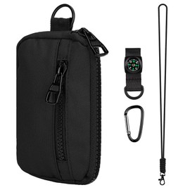 bvya Tactical EDC Compact Pouch Key Pocket Card Holder Lanyard Travel Little Coin Purse Pouch Wallet