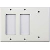 STEEL (Not Plastic) Smooth White 3 Gang Combo Wall Plate