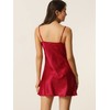cheibear Women's Pajamas, Satin Sleep Dress, Pajamas, Silky Cami Strap