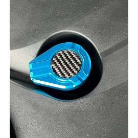 VMS RACING WINDSHIELD WASHER FLUID RESERVOIR COVER FOR 20-25 CORVETTE C8 CARBON FIBER BLUE