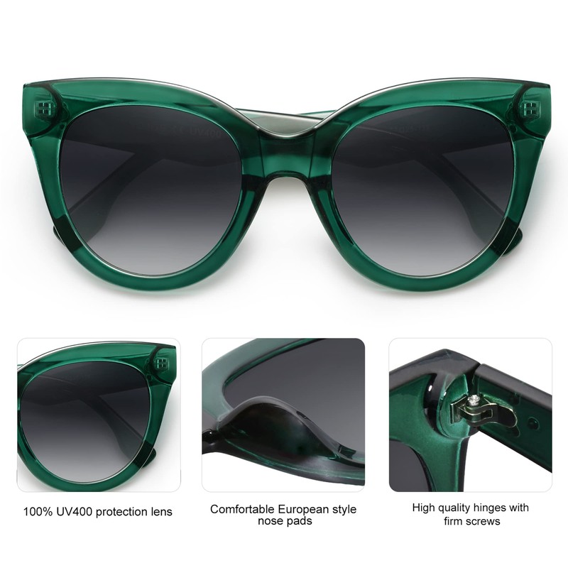 SOJOS SJ2074 - anteojos de sol retro de gran tamaño