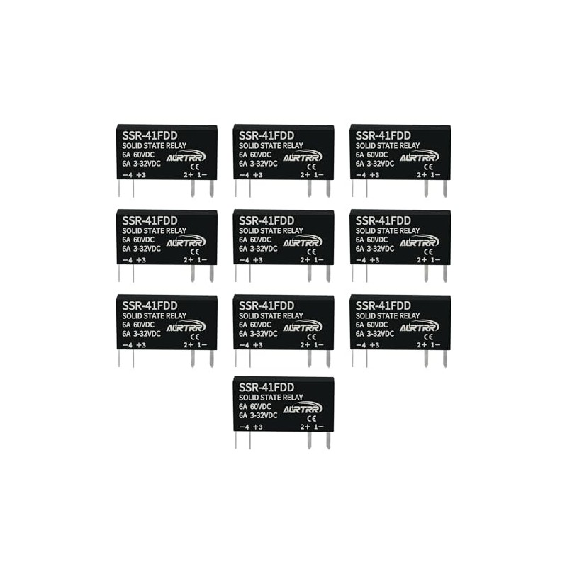 (10pcs)12V 5V 3v 3.3V Solid State Relay 1a,dc SSR,Input:3-32Vdc,Output:5-60Vdc,41Fdd,Non-Contact,Mini,Slim Ac