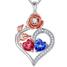 Iefil Jewelry for Women - Birthstone Necklace for Women, Women Necklace, Silver Jewelry, Prom Jewelry, Western Jewelry for Women, July Birthstone Necklace, Ruby Necklace, Sapphire Necklace