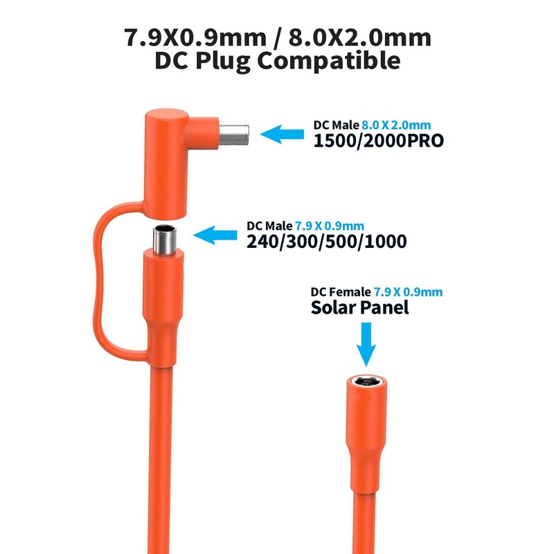 Tonton 30FT 9M 8mm Extension Cable 14AWG for Solar Generators,