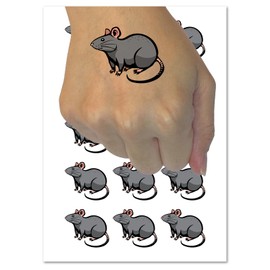 Curious Rat Rodent Temporary Tattoo Water Resistant Fake Body Art Set Collection - 15 2" Tattoos (1 Sheet)